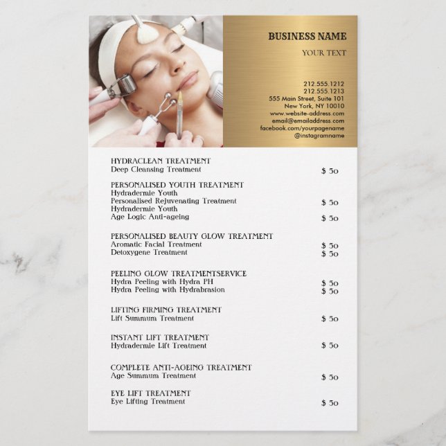 FACE BEHANDLUNGEN Schönheitssalon Flyer (Vorne)