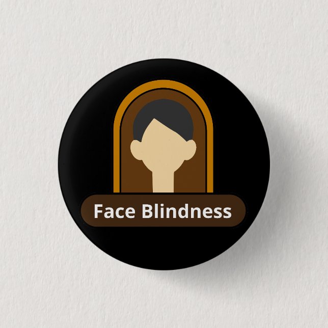 Face Blindness Boy - Black and Brown Button (Vorderseite)