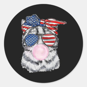 Face Bubblegum 4. Juli Meowica Independence Da Runder Aufkleber
