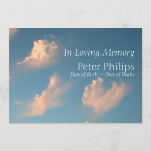 Face Cloud 1 Invitation à l'Faire-part funéraire