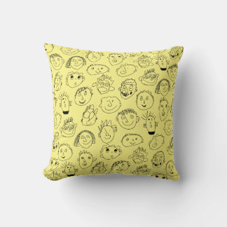 Face Doodle Throw Kissen