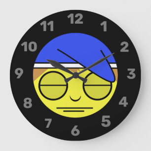 Face endormie Emoji II Grande horloge