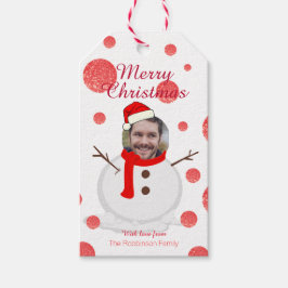 Face Foto Snowmann witzig Geschenkanhänger