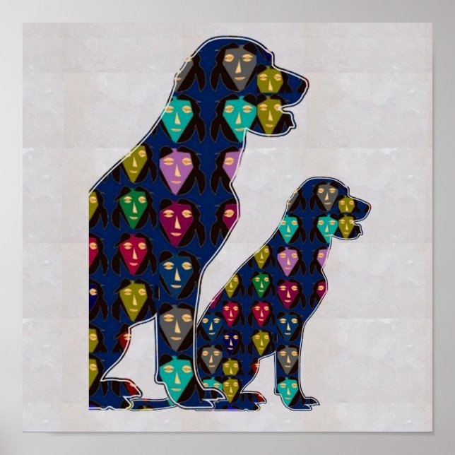 FACE gemalt LABRADOR Hundeltier NavinJOSHI NVN109 Poster (Vorne)