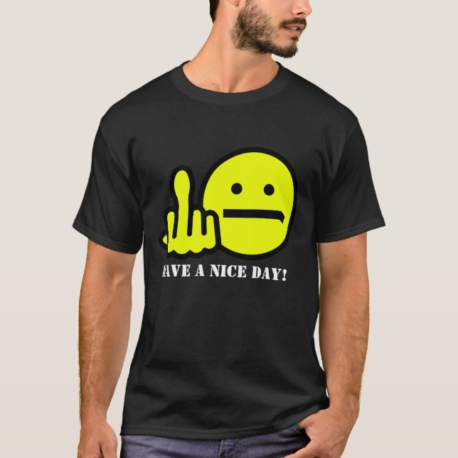 Face "Giving the Bird" Funny Shirt (Vorderseite)