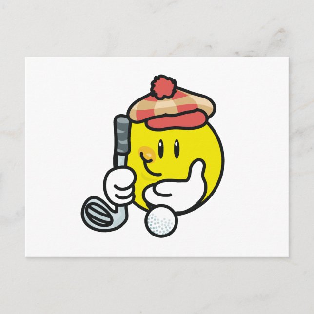 Face Golf T - Shirt und Geschenke Postkarte (Vorderseite)