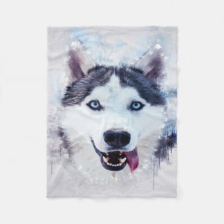 Face Husky Gift Liebhaber | Funny Gifts Husky Eige Fleecedecke