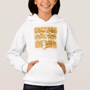 Face Line Art Frauen Empowerment Zitate gelb Hoodie