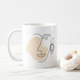 Face Line Art Moderne Minimalistische Moderne Kaffeetasse