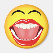 Face LOL Spaß Laughing Funny Round Magnete