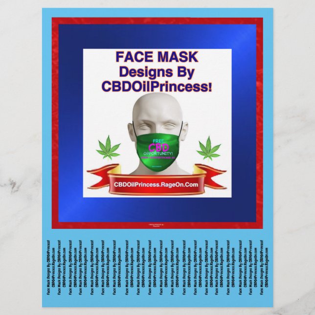 Face Mask Designs By CBDOilPrincess!  Flyer ! (Vorne)