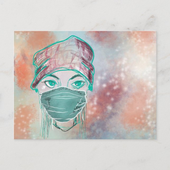 face mask sparkle scene postkarte (Vorderseite)