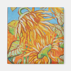 ''Face OFF'' Sunflowers by Bruce Tunis Magnet