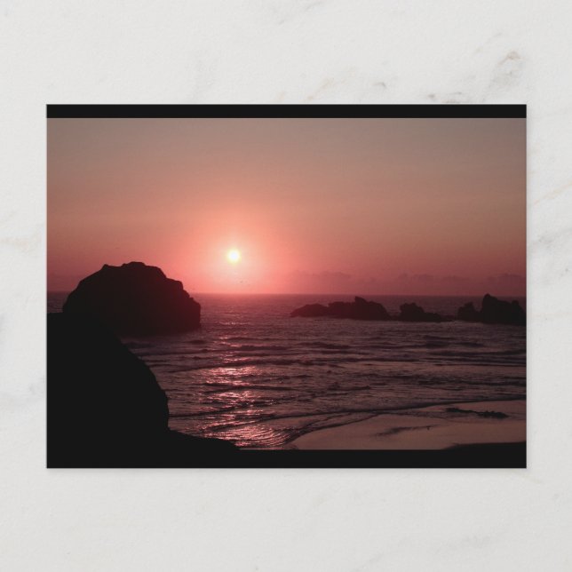 Face Rock at Sunset in Bandon Oregon Postcard Postkarte (Vorderseite)