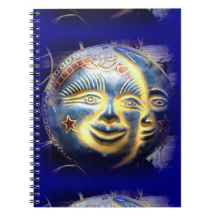 face soleil/ face lune carnet bleu foncé