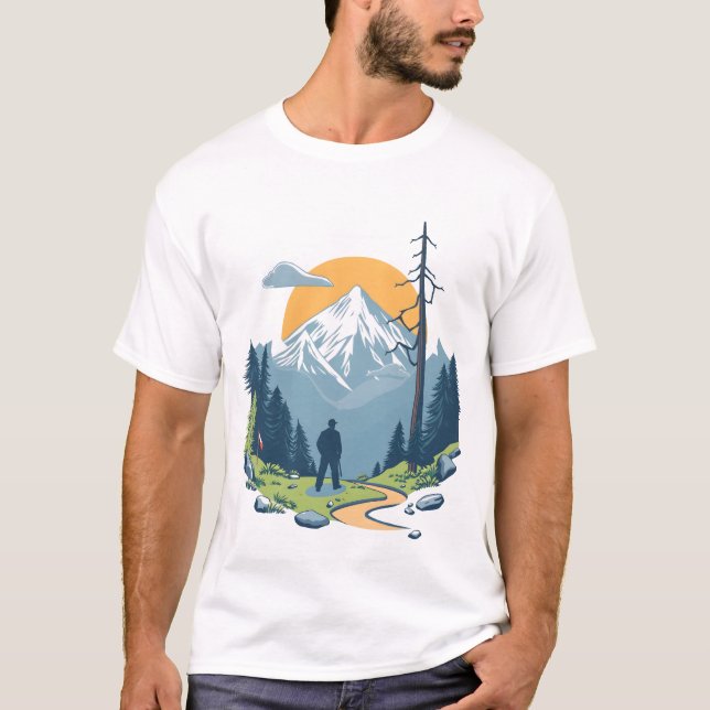 Face the Mountains – Nature Adventure Graphic Tee (Vorderseite)