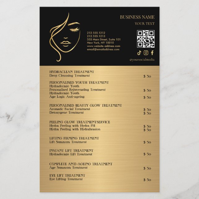 FACE TREATMENTS Beauty Salon flyer (Vorne)
