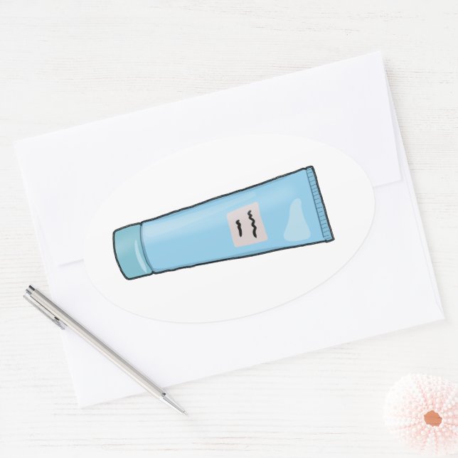 Face Wash Baby Blue Tube Ovaler Aufkleber (Umschlag)