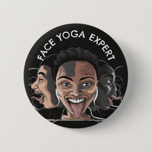 Face Yoga Experte Spaß Geschenk Button