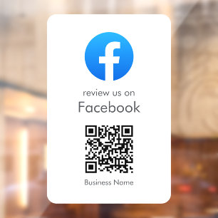 Facebook-Bewertungen   Business QR Code Minimal Wh Fensteraufkleber
