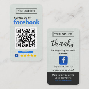 Facebook Bewertungsanfrage Blassgrün Geschäft Visitenkarte