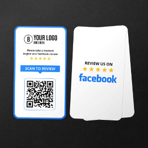Facebook Business Bewertung 5 Sterne scannbarer QR Visitenkarte