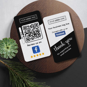 Facebook Business Bewertung mit QR-Code Visitenkarte