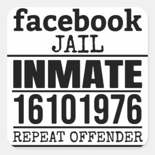 Facebook Haft wiederholt Straftäter Quadratischer Aufkleber