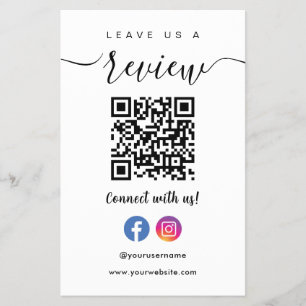 Facebook Instagram Qr Code Verlasse uns einen Revi Flyer
