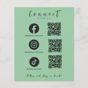 Facebook Instagram Tiktok QR Code Minze Grün Flyer