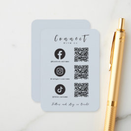 Facebook Instagram Tiktok QR Code Soft Navy Begleitkarte