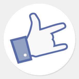 Facebook mögen Sie Daumen Rock-and-Rollikone Runder Aufkleber