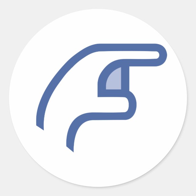 Facebook POKE Runder Aufkleber (Vorderseite)