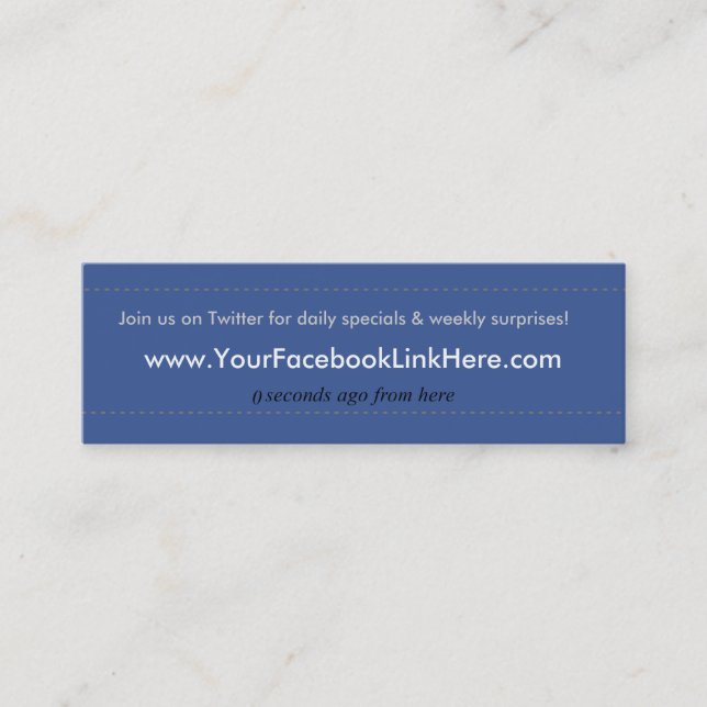 Facebook Profil-Visitenkarte *Specials blau Mini Visitenkarte (Vorderseite)