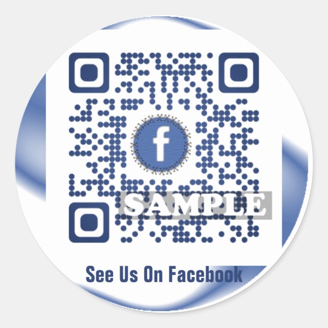 Facebook QR Code-Aufkleber (Schablone Net2tag Runder Aufkleber (Vorderseite)