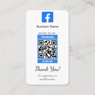 Facebook Review Business Card Template W/QR Code Visitenkarte