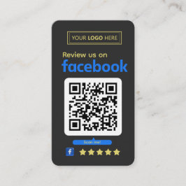Facebook Review Request Charcoal Slate Visitenkarte