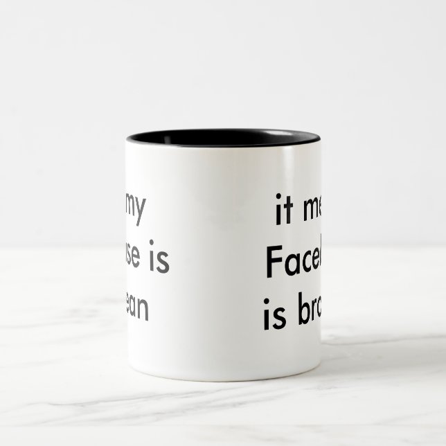 Facebook Süchtig-Tasse Zweifarbige Tasse (Mittel)