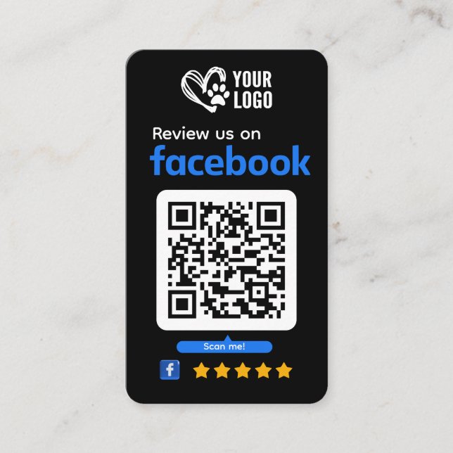 Facebook-Überprüfungsanfrage für Haustiere Visiten Visitenkarte (Vorderseite)