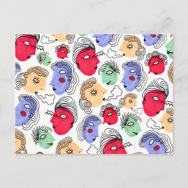 Facehead Muster Postkarte (Vorderseite)