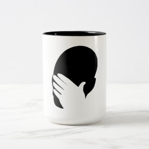 Facepalm-Mem Zweifarbige Tasse