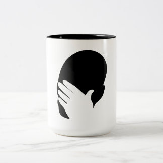 Facepalm-Mem Zweifarbige Tasse