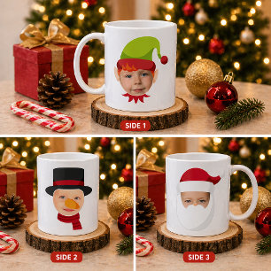 Faces amusantes Elf & Père Noël Mug
