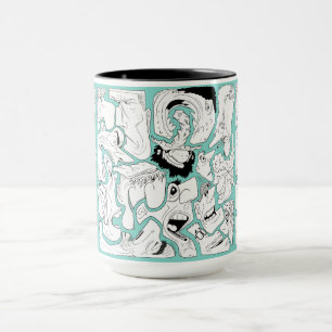 Faces Line Art Tasse