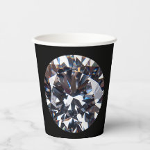 Faceted Elegance Diamond Gem Image Paper Cups