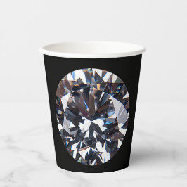 Faceted Elegance Diamond Gem Image Paper Cups Pappbecher