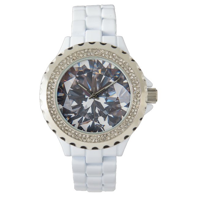 Faceted Elegant Diamond Gem Image Armbanduhr (Vorderseite)
