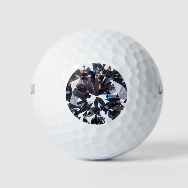 Faceted Elegant Diamond Gem Image Golfball (Vorderseite)