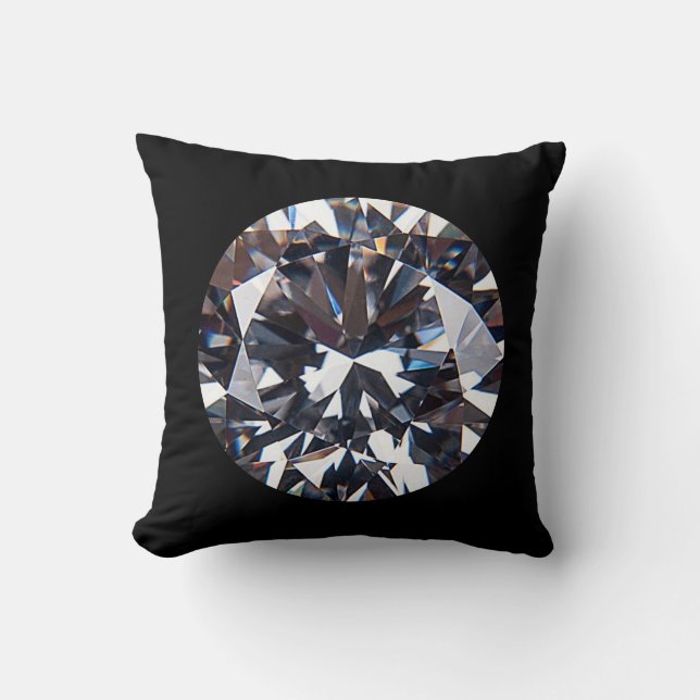 Faceted Elegant Diamond Gem Image Kissen (Vorderseite)