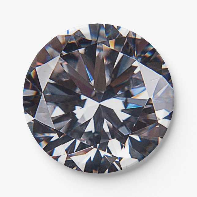 Faceted Elegant Diamond Gem Image Pappteller (Vorderseite)
